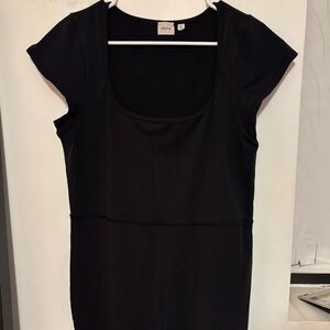 Wilfred Theodora Black Cap Sleeve Jumpsuit Flare